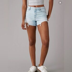American Eagle Strigid Super High-Waisted Relaxed Ripped Denim Short